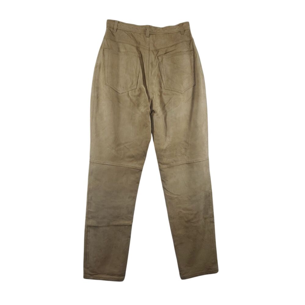 sz 6 28x30 Lauren Ralph Lauren Suede Pants Leather Tan Camel Preppy Equestrian - Picture 2 of 15